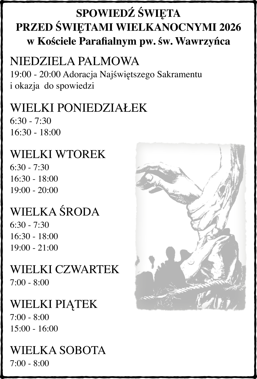 Spowiedź święta przed świętami Wielkanocnymi