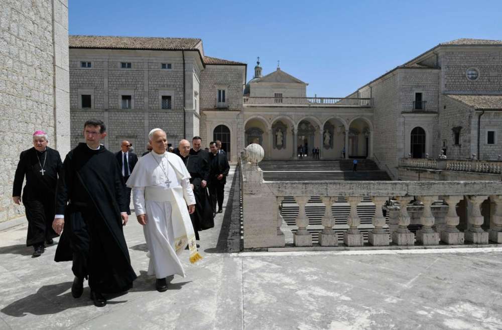 Leon XIV na Monte Cassino, modlił się o pokój